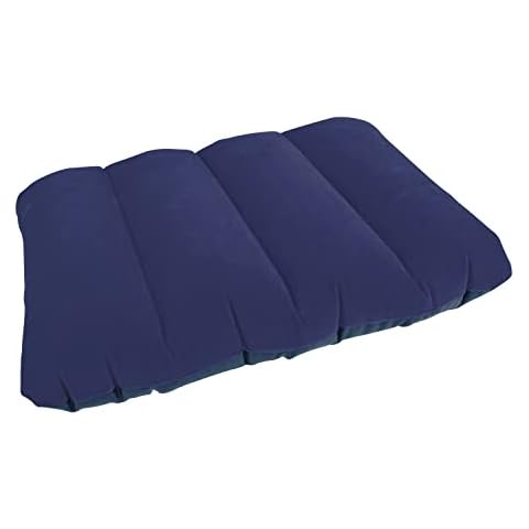 Milestone Camping 88070 Inflatable Pillow / Camping & Travel Pillow / Waterproof Flocked Surface / Easy Inflate & Deflate / Lightweight & Compact / 53cm x 26xcm Inflated Size,Blue Cover