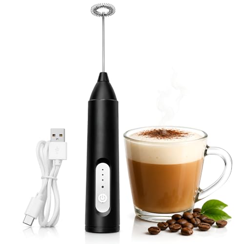 Image of Premium Electric Milk Frother,USB frother Portable Handheld Coffee Foam Maker, Stainless Steel Mixer for Cappuccino, Latte, Matcha & Hot Chocolatemilk frother| Electric Foam Maker