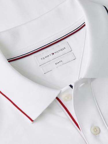 Image of Tommy Hilfiger Men's Short Sleeve Casual Polo Shirts in Slim Fit with Liquid Cotton and Cuff Designs
