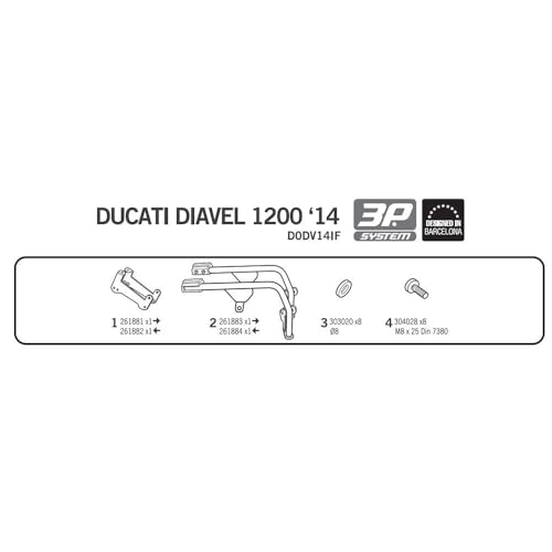 Support de valises laterales 3P System Ducati DIAVEL 1200 moto - 3