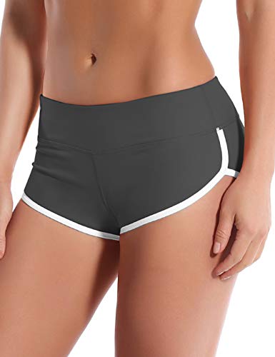 BUBBLELIME Sexy Booty Yoga Shorts Running Shorts Women Workout Booty Shorts_SHADOWCHARCOAL M_1.8" Inseam