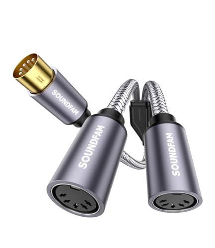 SOUNDFAM MIDI Splitter Cable， 5-PIN DIN Male to Dual Female