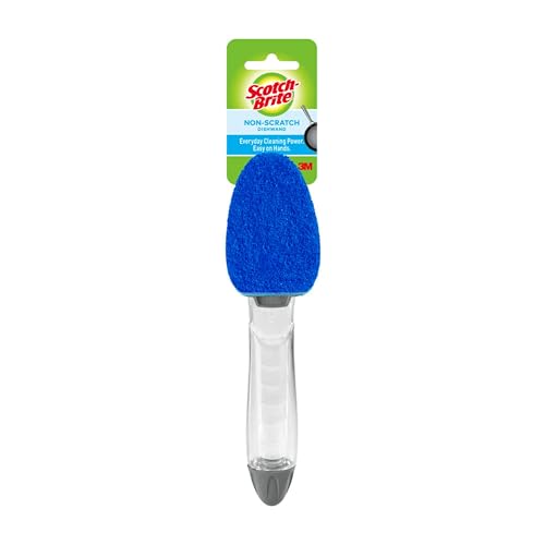 Scotch-Brite Non-Scratch Dishwand, Scrubber for Cleaning Kitchen, Bathroom, and Household, Non-Scratch Dish Scrubber Safe for Non-Stick Cookware, 1 Dishwand