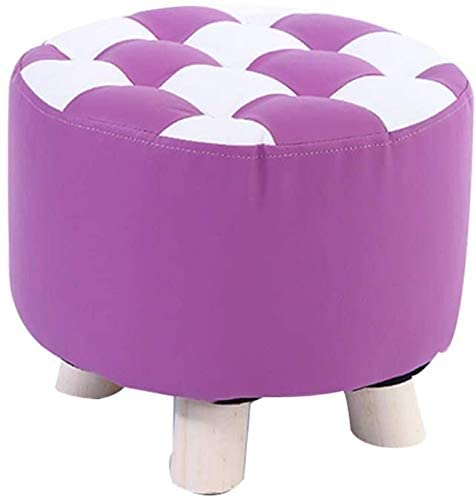 Banc à chaussures en bois et cuir violet pour entrée chic