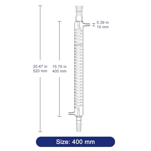 Labasics Borosilikatglas Graham Kondensator, Labor Kondensator Graham Condenser mit 24/40 Gelenk und 400mm Mantellänge