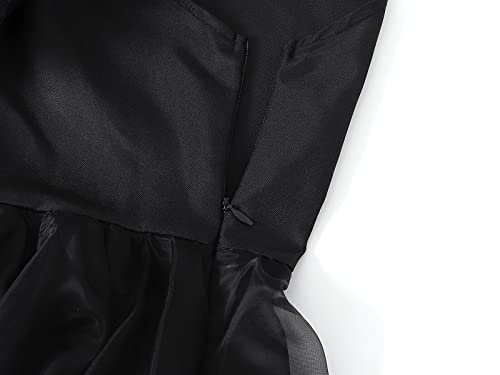 AmzBarley Little Girls Adams Family Costume Kids Halloween Cosplay Party Long Sleeves Uniform Dress