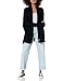 Cable Stitch Women's Long-Sleeve Rib-Knit Cardigan with Thumbhole - Open Front Oversized Loose Sweater Coat (Small, Black)
