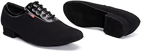 TINRYMX Men Latin Dance Shoes Lace-up Standard Ballroom Modern Tango Salsa Practice Social Dance Shoes,LHD401-Black-2.5CM,9US | Image 7