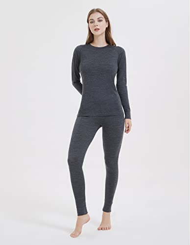 Image of Iguana Womens 100% Merino Wool Base Layer Sets for Ski Lightweight Thermal Underwear