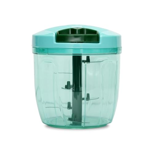 Image of Food Chopper 900ml, 4 Blade Steel Large Manual Hand-Press Vegetable Chopper Mixer Cutter to Cut Onion, Salad, Tomato, Potato 1000ml (Pack of 1) (dori Chopper)