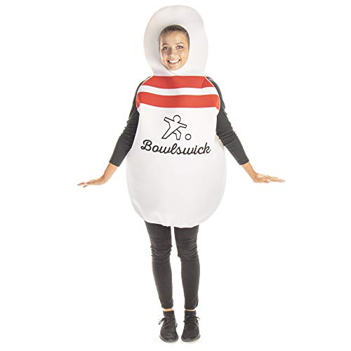 Bowling Pin Halloween Costume - One-Size Funny Bowl Sports Costumes for Adults