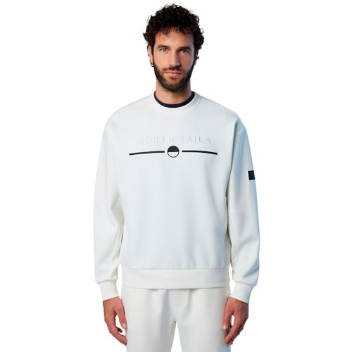 Sweat-shirt brodé NORTH SAILS blanc taille S pour un look décontracté
