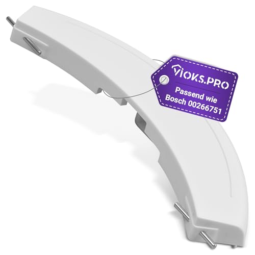 Viоks.pro Maniglia con assi, 200 x 47 x 18 mm, ricambio per Bosch Siеmens 266751 00266751 - Maniglia apriporta apriporta, colore bianco per lavatrice, porta e Bosch Maxx 7 pezzi di ricambio/Bosch