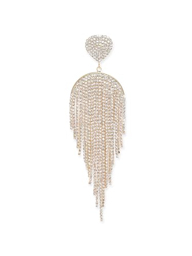 Image of Rubans Long Dangler Earrings Crystal & American Diamond Zirconia Jewellery Gift for Women & Girls