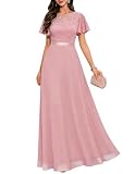 DRESSTELLS Formal Dresses for Women 2026, Wedding Guest Bridesmaid Prom Mother of the Bride Long Homecoming Maxi Evening Cocktail Party Gown Dress, Pink Blush S