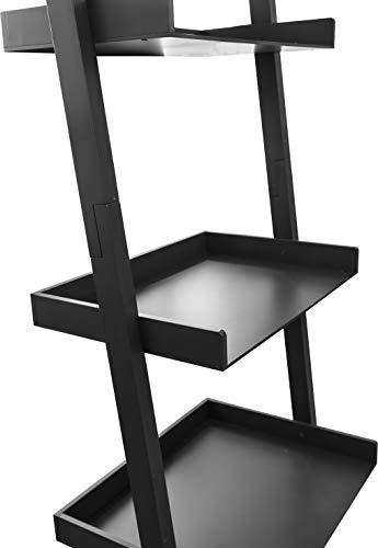 Kiera Grace Modern 5-Tier Wood Ladder Bookshelf, Black