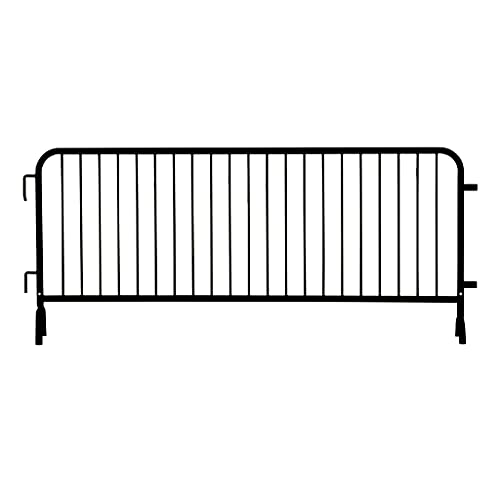Angry Bull Barricades Metal Interlocking Steel Barricade (8.5 Ft. Heavy Duty, Bridge Feet, Black Powder Coated, Set of 20)
