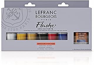 Lefranc Bourgeois 300340 Flashe Acrylic Paint & Vinyl Paint, Highly Pigmented, Elastic, Non-Fading, Ageing-Resistant, Matt, for Indoor & Outdoor Use - 6 Colours Discovery Set of 20 ml Tubes