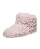 NINE WEST Bootie Slippers For Women, Furry Winter House Shoes, Pink, Small