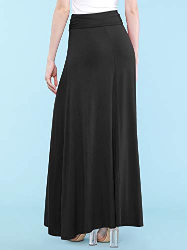 Made By Johnny Women's Solid Basic Lightweight Floor Length Flare Long Maxi Lounge Skirt (S~3XL)4
