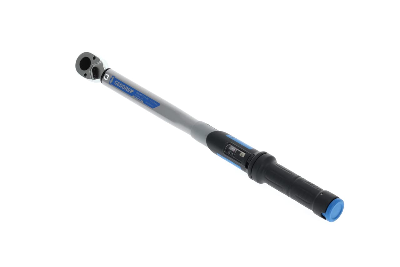 GEDORE Dremaster Drehmomentschlüssel, 1/2 Zoll, 40-200 Nm, Mit Umschaltknarre, Stahlrohr, Silber/Schwarz/Blau