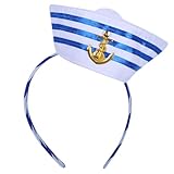 matrosenhut mit haarreif 【Proper Size】Perfect for Men, Women, and Teens! Hut ist eine Größe passt den meisten.