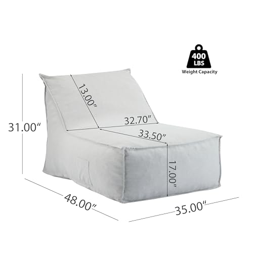 Christopher Knight Home Natty Outdoor Bean Bag Chair Set of 2, Fabric Bean Bag Chair for Adults and Kids, Indoor/Outdoor Sun Lounger, Patio Lounge Chair Set of 2, Light Gray by Christopher Knight Home - Image 9