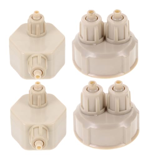 LOLIPPYY 4個 発生器用交換可能ボトルキャップ 耐久性ペットボトルキャップ 水槽用エアストーン対応 小型軽量で持ち運び簡単 水漏れ防止設計