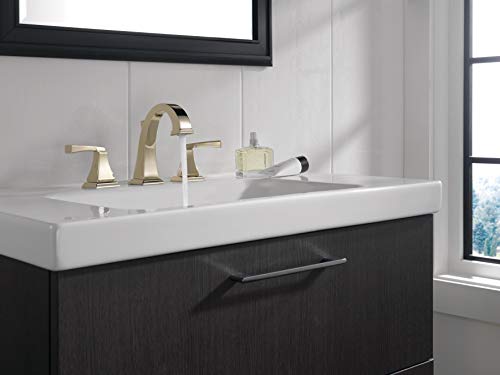 Image of Delta Dryden Polished Nickel Bathroom Faucet 3 Hole, 8 Inch Widespread Bathroom Sink Faucet for Vanity, Metal Push-Pop Drain Assembly, Polished Nickel 3551-PNMPU-DST