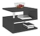 Dmora - Couchtisch Gianni, Wohnzimmer-Couchtisch, niedriges Aufbewahrungselement, Couchtisch, 55x55x41 cm, Anthrazit