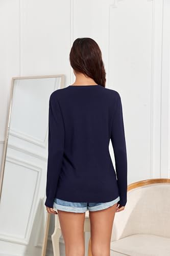 Image of TASAMO Women's Lightweight Button Down Cardigan Sweaters Long Sleeve Classic V Neck Knit Soft Shrugs with Pocket