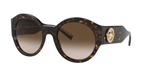 Versace Woman Sunglasses Havana Frame, Light/Dark Brown Gradient Lenses, 54MM
