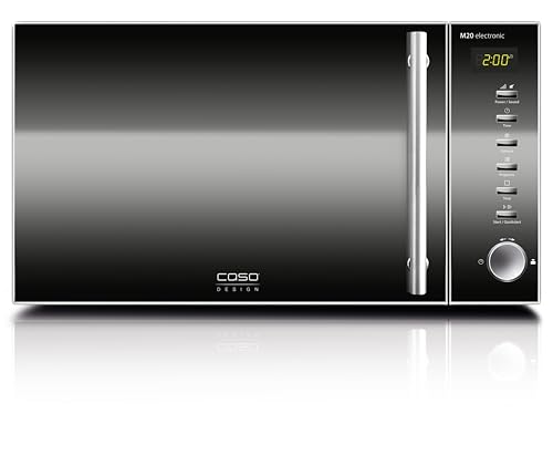 CASO M20 electronic - Microondas con 800W de Potencia - Capacidad de 20L - pantalla digital - frontal espejado - 8 programas automáticos - microondas pequeño - antracita