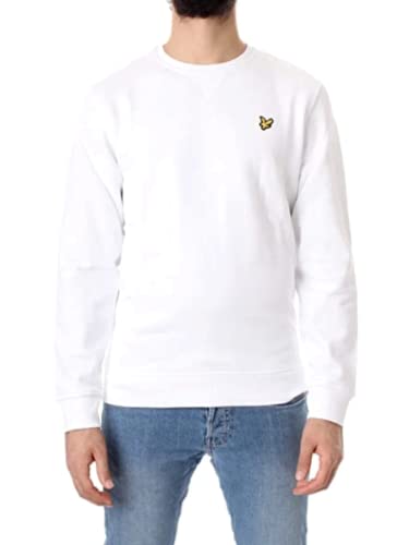 Lyle & Scott Uomo Felpa Girocollo Lavata Bianco S