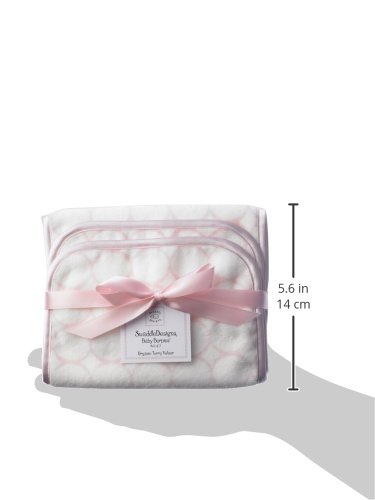 SwaddleDesigns Organic Cotton Terry Velour Baby Burpies, Set of 2 Cotton Burp Cloths, Pastel Pink Mod Circles4