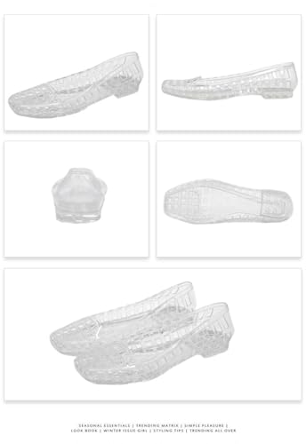 Jelly Mesh Ballet Flats for Women Clear Jelly Sandals Hollow Water Slides Slip on House Slippers Wide Lightweight Breathable No Slip Low Heel Dressy Ballerina Shoes Summer Beach Party Cruise Vacation2