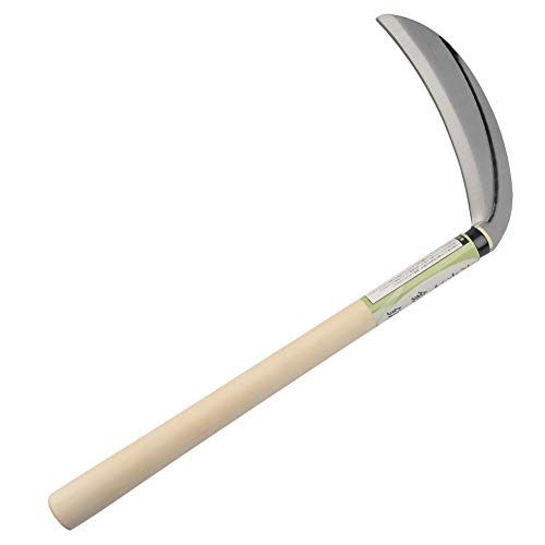 Japanese Steel Grass Sickle - Multipurpose Gardening Hand Sickle Weeding Sickle (Hardwood Handle)