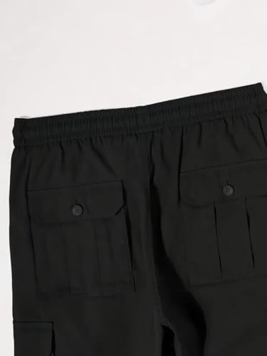 Image of DBAX Men's Olive Green Utility Cargo Pants | Multi Pocket Relaxed Fit Cargo Trousers | Durable Casual Streetwear Pants for Men