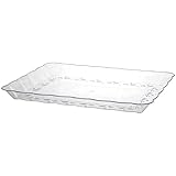 Elegant Clear Scalloped-Edged Plastic Tray - 9' x 13' (1 Pc.) - Reusable Oblong Serving Platter & Plastic Food Tray - Perfect Party Supplies for Weddings, Birthdays & Other Celebrations