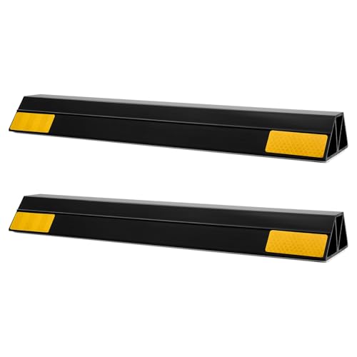 VEVOR Parking Stopper, 16 Inch 2 Pcs Heavy Duty Parking Aid for Garage, PP Curb Garage Floor Stopper with Reflective Strips, Vehicles Gadgets for Cars Vans Trucks Tire Wheel Guide Block Stops Bumpers by VEVOR - Used condition - Image 3