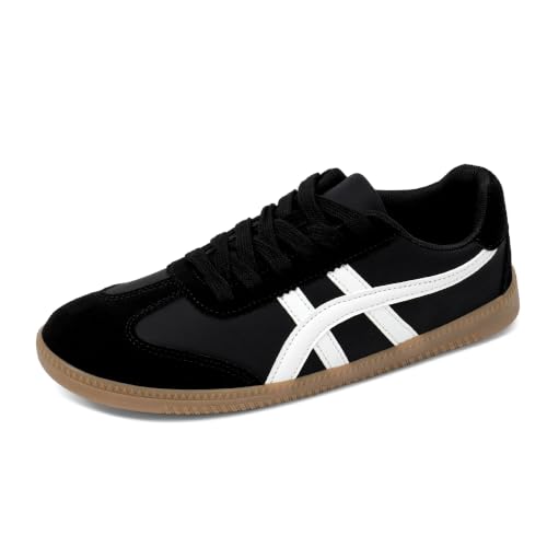 Image of Tigeridea Casual Sneakers for Women Lightweight Lace Up Tennis Shoes | Non-slip Lace Up Fashion Sneaker, Round Toe Retro Walking Shoes, 2026 Trendy Comfortable Trainers