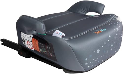 Tataway seggiolino alzatina auto bimbi ISOFIX Nero i-Size ECE R129, Rialzo bimbi 125-150 cm, 22-36 kg, 6-12 anni, gruppo 3, facile da trasportare - sfoderabile e lavabile