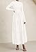 PRETTYGARDEN Long Sleeve Maxi Dress for Women 2026 Fall Eyelet A Line Elegant Classy Flowy Mock Neck Spring Vacation Dresses(White,Small)
