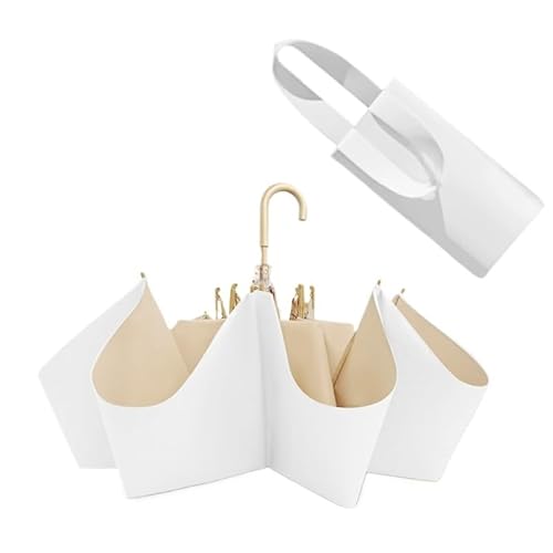 Portable Bamboo Handle Umbrella with Curved Hook - Lightweight Sunshade for Women, Rain and Sun Protection