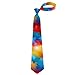 WUXEKZO Men's Fashionable Colorful Watercolor Cloud Necktie, Durable Skinny Paisley Necktie for Meeting Office, Suit Accessories