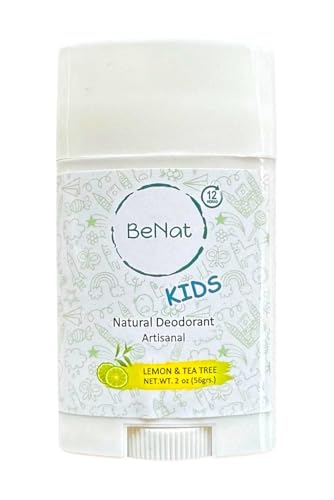 BeNat All Natural Deodorant For Kids and Teens 100% Natural Aluminum-Free Carcinogen Free Kids Deodorant For Boys and Girls Clinically Proven To Be Safe For Children and Teenagers