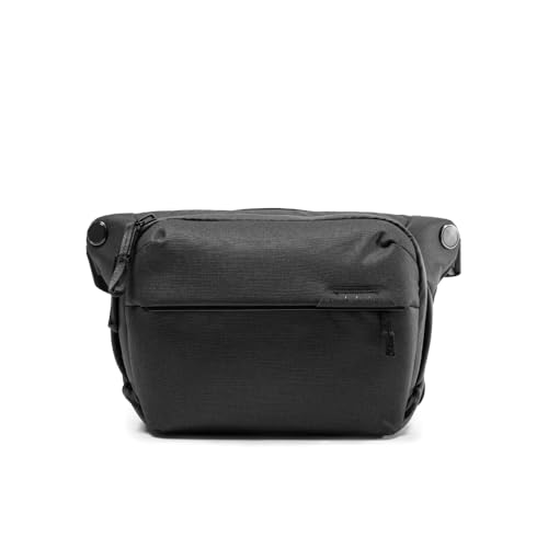 Peak Design Everyday Sling 3L, Black, Padded Adjustable Shoulder Strap for Crossbody or Waist Carry, FlexFold Divider, Ideal for Carrying Cameras or Everyday Essentials, Sling Bag for Men and Women