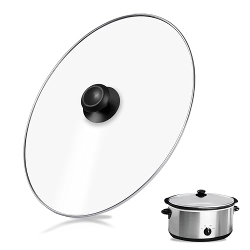 Oval Glass Lid 7 Quart Crock Pot lid Replacement for Hamilton & Rival Beach Slow Cooker Lid 7 QT 33474G, SCV700, SCV700SS, SCV700-KC, SCV702, SCCPVP700-S