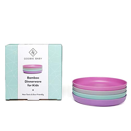 π½οΈπ 10 Best Non Toxic Dishes For 2025 10 Goobie Baby Bamboo Kids Plates, Set of 4 Non Toxic & Eco Friendly Dinnerware :: Breakfast, Lunch, & Dinner Plate for Toddlers & Kids :: Great Gift for Baby Shower & Birthday