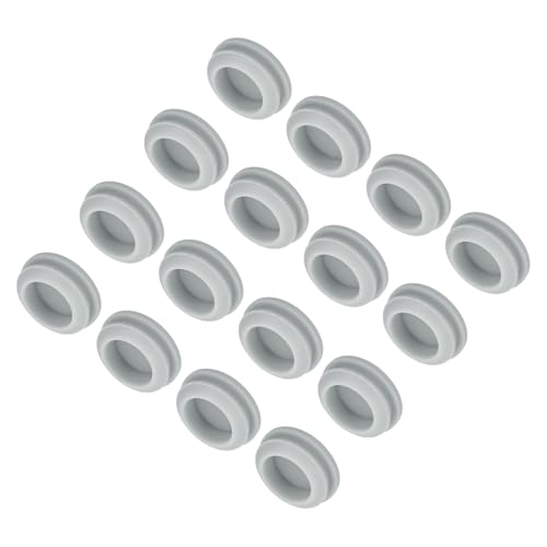 Image of MECCANIXITY 16pcs Silicone Snap in Locking Hole Plugs,17mm /0.7 Inch Mounting Diameter Narrow Groove Width 2mm Panel Seal Cover Round for Kitchen Bulkheads Waterproof Sealing Plugs Grey